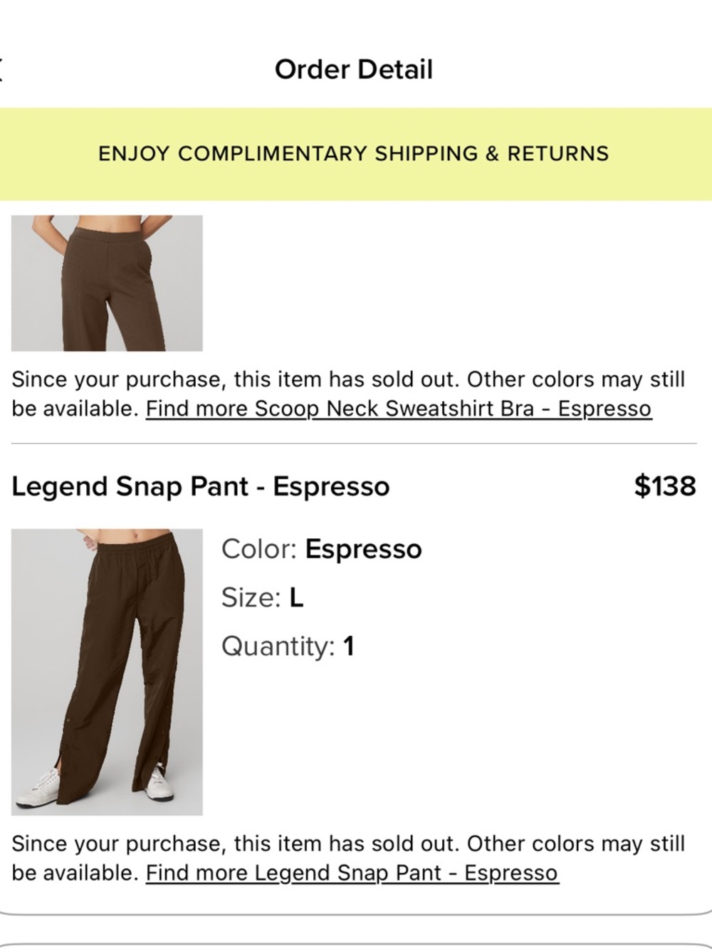 ALO Legend Snap Pant - Espresso